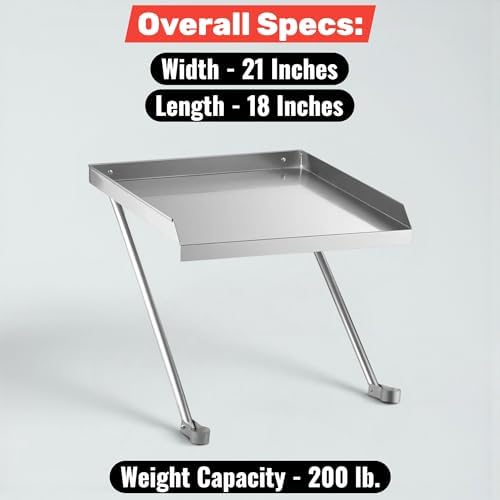 21" x 18" Commercial Stainless Steel Detachable Drainboard - Image 2