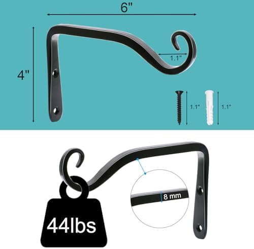 LOOGI Hanging Plant Bracket, Wall Hook Plant Hanger 6 Inch Decorative Hooks - Image 2
