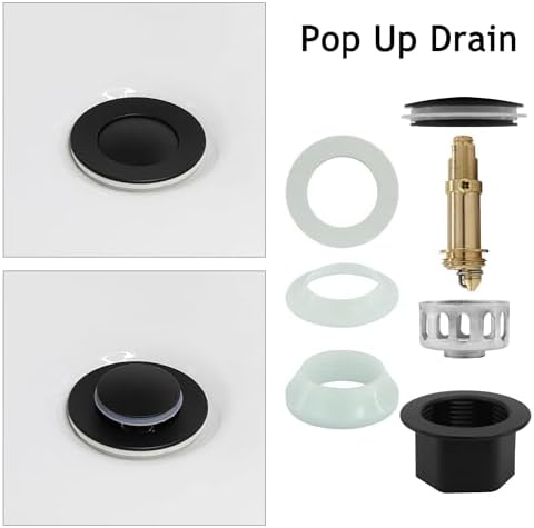 Bathroom Sink Drain, 2 Pack Matte Black Drain Stopper Without Overflow - Image 5