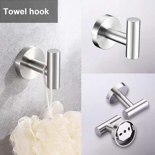 5 Pieces Brushed Nickel Bathroom Hardware Set Include 16inch Towel Bar - Image 5