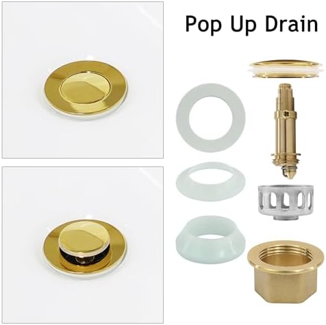 Bathroom Sink Drain, 2 Pack Gold Stainless Steel Bathroom Drain Stopper - Image 6