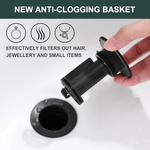 KENES 2 Pack Oil Rubbed Bronze Pop Up Bathroom Sink Drain - Image 4