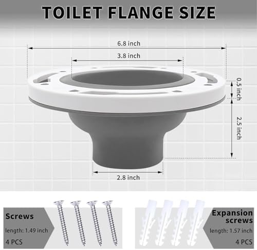 Toilet Flange Repair Kit, 4-5 inch Pipe Compatible, - Image 3