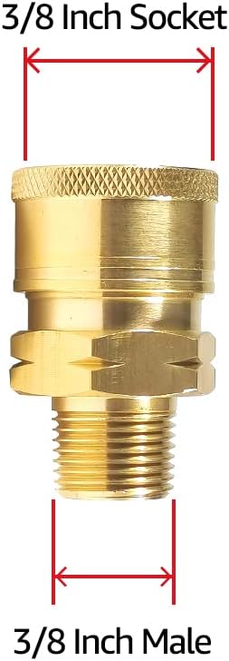 YAMATIC 3/8 in Quick Connect Socket to Male NPT Adapter, 5000 PSI, 2 Pack | - Image 5