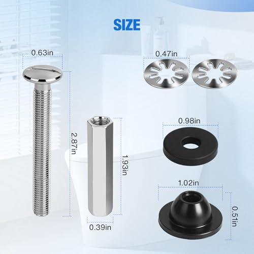 Jamini 2PCS Universal Toilet Seat Bolt Kit, 304 Stainless Steel Screws - Image 6