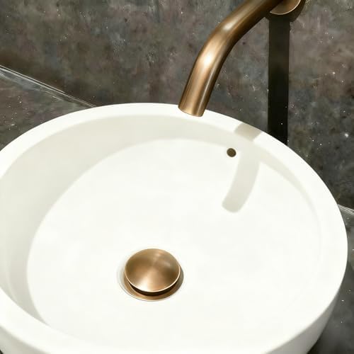 Antique Brass Pop-Up Drain Stopper, Bathroom Sink Pop-Up Drain Assembly in - Image 5