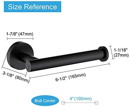 TASTOS Matte Black Toilet Paper Holder SUS304 Stainless Steel, Modern Round - Image 4