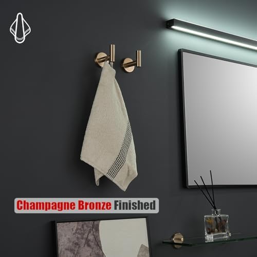 JQK Bathroom Towel Hook Champagne Bronze, Coat Robe Clothes Hook - Image 5