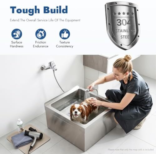 24" x 24" x 13" Commercial Floor Mop Sink, 304 Stainless Steel Utility Mop Basin - Image 5