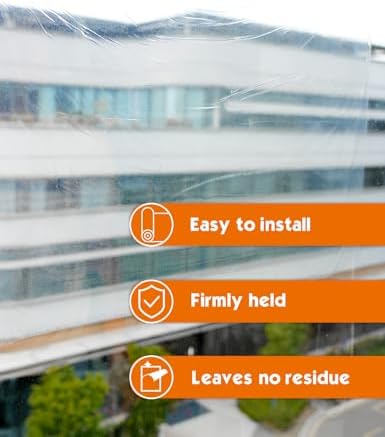 ROLLINDOG 2Mil Self Adhesive Clear Protective Glass Film 24 Inch x 100 Ft - Image 6