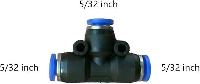 5 Pcs 5/32" x 5/32"x 5/32" Pneumatic T Shaped 3 Way Tube Reducer Connector - Image 2