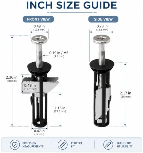 Heavy Duty Toilet Seat Fastener Bolt Kit, Toilet Seat Screws Replacement Kit - Image 6