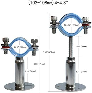 AKIHISA 2 Pcs 304 Stainless Steel Pipe Supports, Wall Mount Ceiling Mount Pipe - Image 2