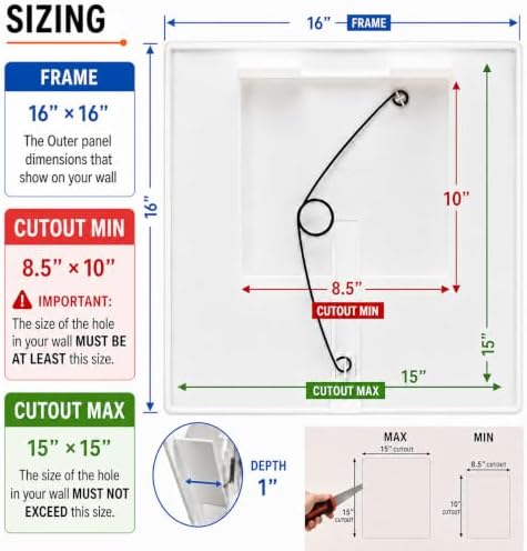 Morvat Adjustable Spring Access Panel 14"x14" Inches, - Image 2