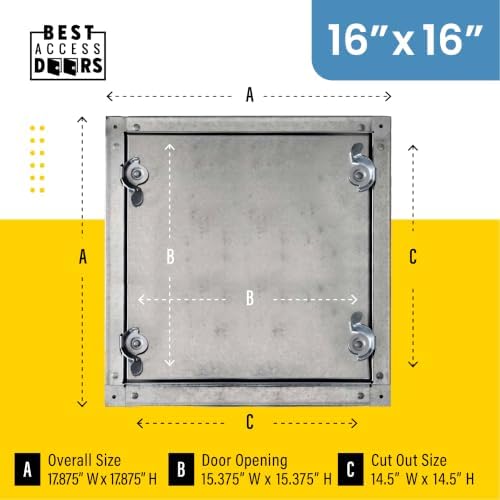 Best 16" x 16" Self-Stick Duct Access Door – 1" Fiberglass Insulated Steel HVAC - Image 2