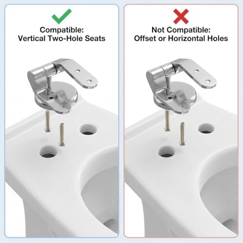 QWORK Toilet Seat Hinge Replacement Kit – Fits 110–150 mm Two-Hole Mounts - Image 3