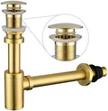 Bathroom Sink Stopper P-Trap Complete Set Adjustable 1-1/4 Sink Drain Kit Tube by Miraga