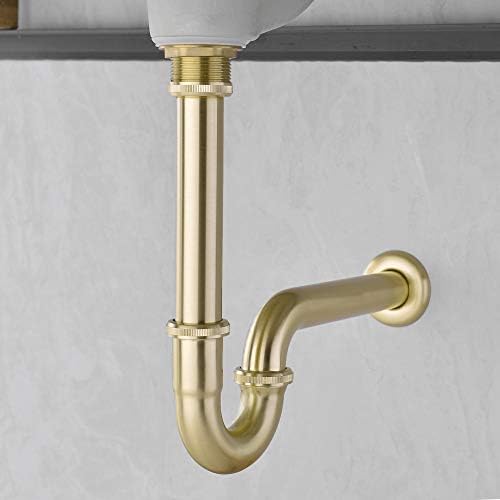 Brass P Trap, 1 1/4 Bathroom Basin Sink Waste Trap Drain Kit - Image 3