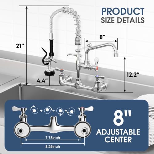 Commercial Wall Mount Kitchen Faucet - Image 2
