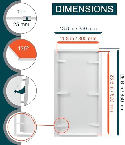 12" x 24" White Metal Access Panel, Service Shaft Door, Electricity Heating - Image 2