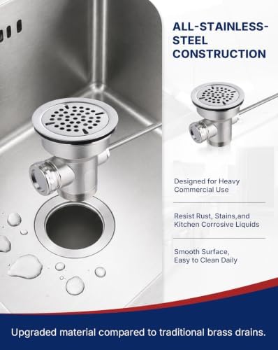 3-1/2" Commercial Sink Drain - Image 2