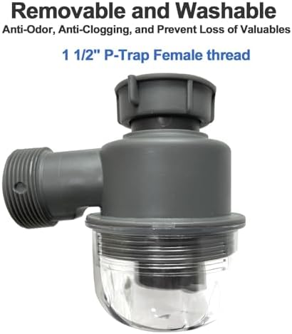 Sink Trap 1 1/2'' P-Trap Replacement Upgrade Visible Removable Easy to Clean - Image 2