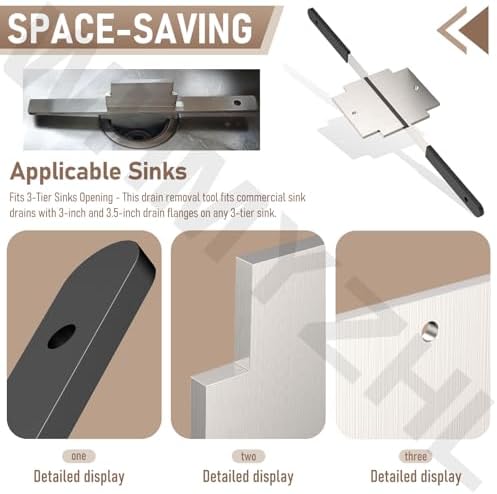 Waste Drain Tool for 3 Tier Sink in Commercial Kitchens - Image 3