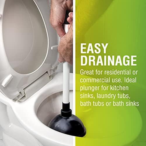 LDR Plastic Handle Flange Plunger, Double Thrust Rubber Cup, Space-Saving - Image 3