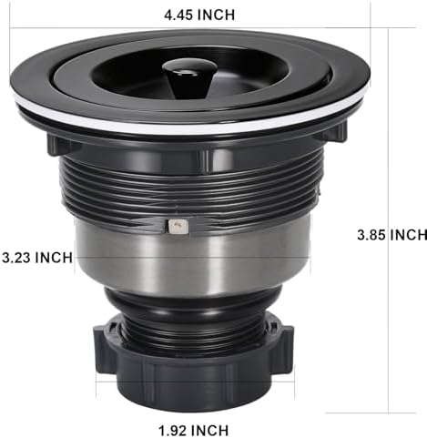 Kitchen Sink Drain 3-1/2 Inch Black Sink Drain Assembly Kit, Removable Deep - Image 5