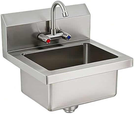 Commercial Hand Sink Stainless Steel, Wall Mount or Drop-in Utility Sink by Unknown