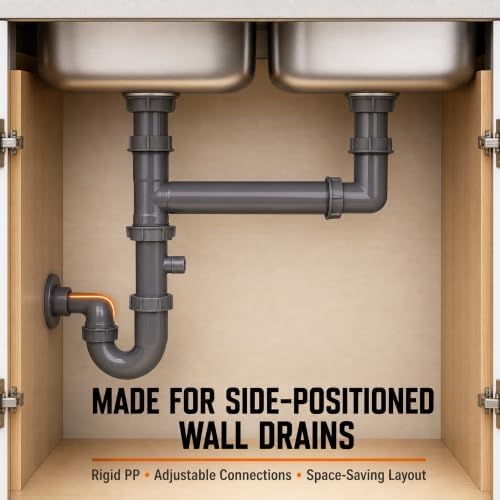 1-1/2" Double Kitchen Sink Drain Kit - Image 2