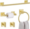 Lairuier Brushed Gold Bathroom Accessories, Towel Bar Set Wall Mounted by LairuierBathroomHardwareSet