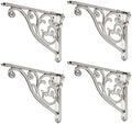 Shelf Brackets 6 Inch 4 Pack Heavy Duty Brushed Nickel Wall Bracket Victorian by khtumeware