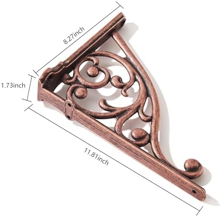 Khtumeware Ornate Decorative Shelf Brackets, 12 inch Big wall Mounted Shelving - Image 2