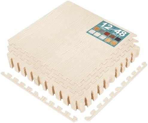 Sorbus Wood Grain Floor Tiles Foam Mat EVA Interlocking Mats Tile 3/8-Inch by Sorbus