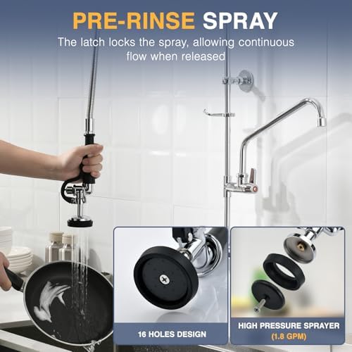 CENOSA 43" Commercial Sink Faucet Wall Mount - Image 6