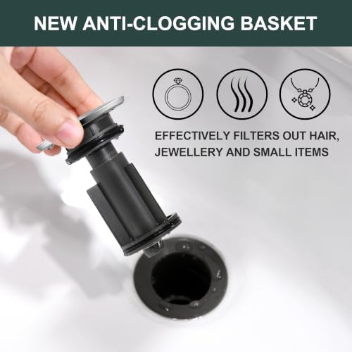 KENES 2 Pack Pop Up Bathroom Vessel Sink Drain Assembly Without Overflow - Image 4