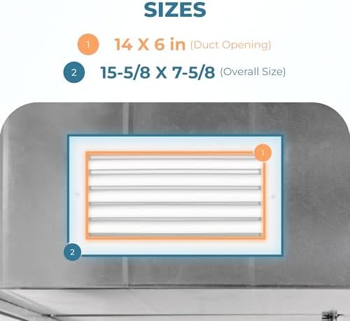 Rustproof 14x6 Aluminum Vent Cover – Quiet Return Air Grille - Image 3