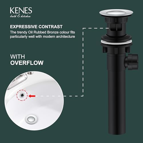 KENES Chrome Bathroom Sink Drain Stopper Assembly - Image 3