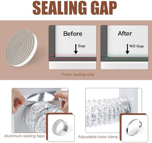 BJADE'S Dryer Vent Window Kit for 4" Dryer Vent Hose - Image 5