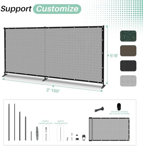 SunnyRoyal 5' x 3' Privacy Fence Screen Panel - Image 4