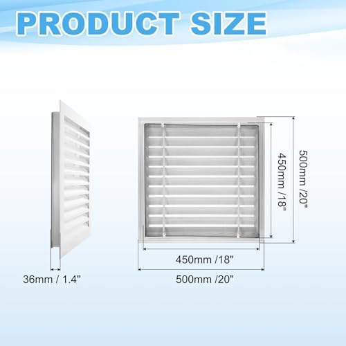 PATIKIL 20 x 20 Inch Gable Vent, 18 x 18 Inch Duct Opening Size - Image 2