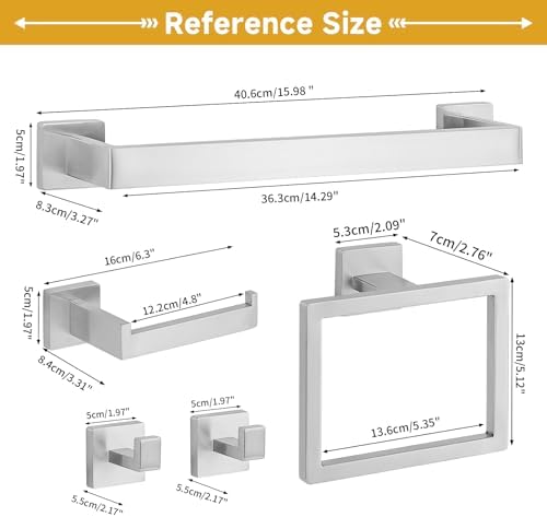 5 Piece Bathroom Towel Bar Set - Image 3