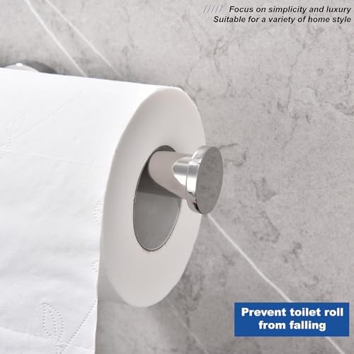 TASTOS Polished Chrome Toilet Paper Holder SUS304 Stainless Steel, Modern Round - Image 5