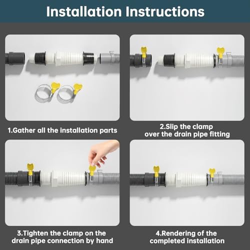Universal Drain Pipe Connector, Washing Machine Drain Hose Extension Fitting - Image 6