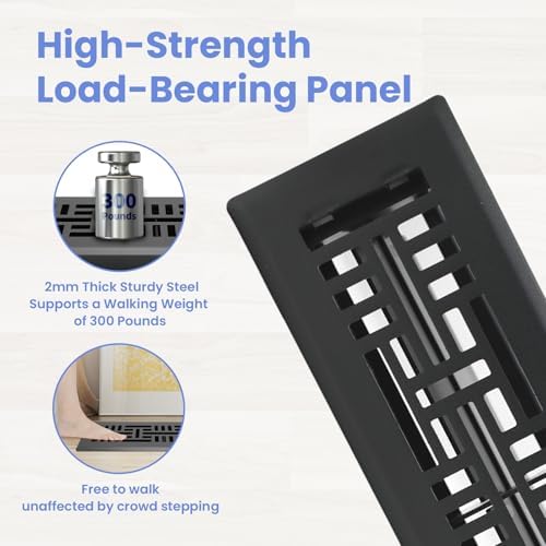 Howeall 2x10 Inches 2 Pack Heavy Duty Walkable Floor Register Easy Adjust Air - Image 2