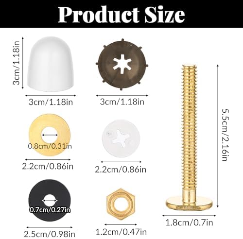 Toilet Bolts for Floor, 2 Pack Heavy Duty Toilets Floor Bolts and Caps Closet - Image 3