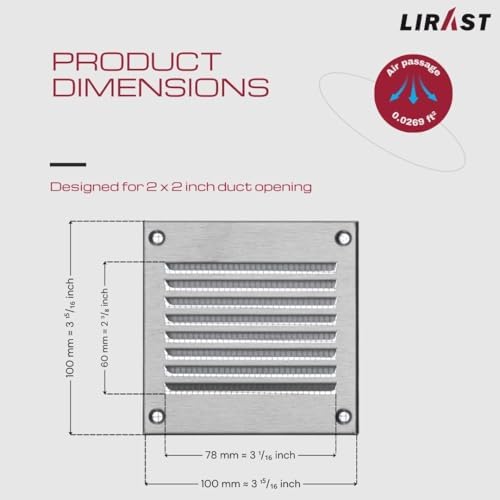 2x2 Vent Cover with Built-in Screen - Image 2