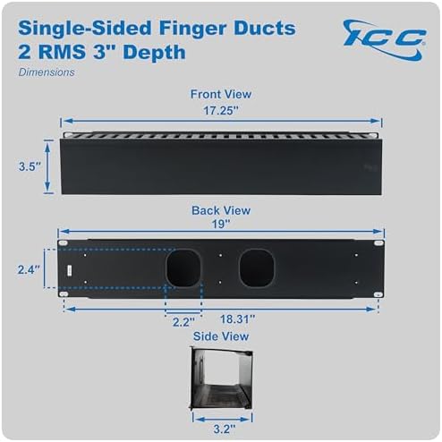 ICC 2U Finger Duct Cable Manager Panel - Image 7