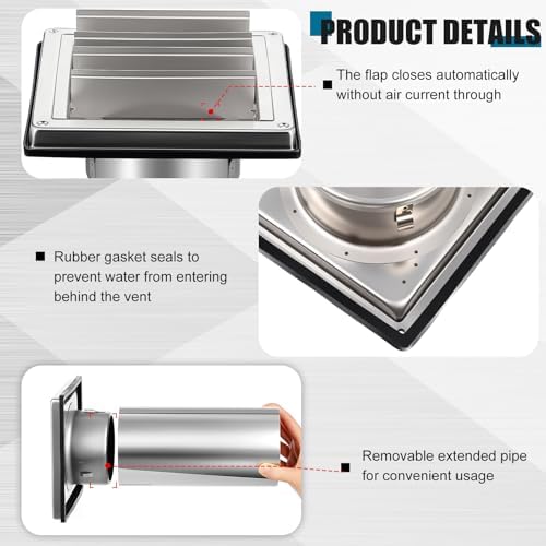 Glooglitter 4 Inch Wall Vent Cover Stainless Steel - Image 4